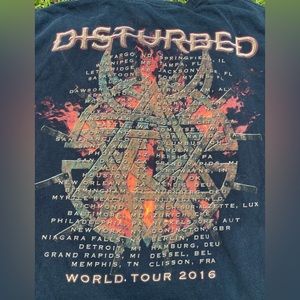 Vintage Disturbed Band 2016 The Vengeful One World Tour Tshirt Size XL